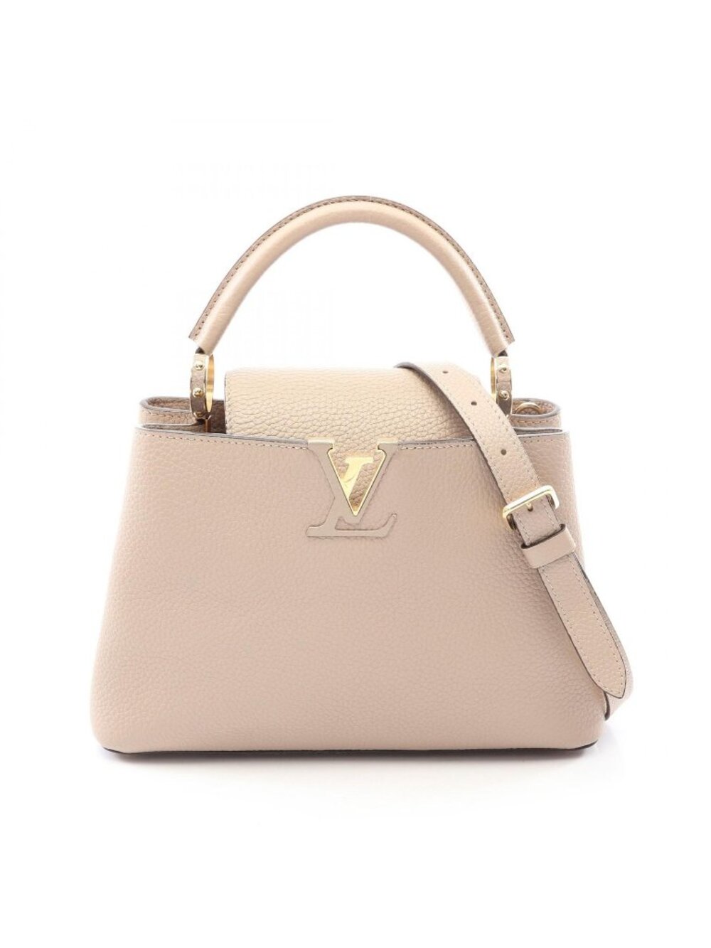 Louis Vuitton Handbag Capucines BB 2-Way Greige Leather